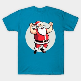 Very strong Santa Claus cartoon character T-Shirt